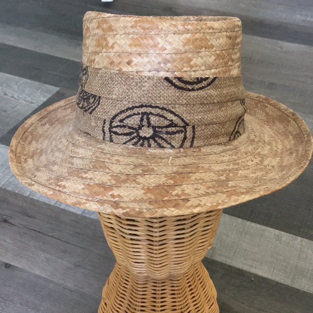 Vintage one of a kind grass sun hat XS S beach festival boho babe